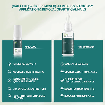 Nailpop Press On Nail Glue Super Strong Long Lasting Fast Drying No UV Lamp Needed Hypoallergenic Gentle Adhesive for Fake Nails