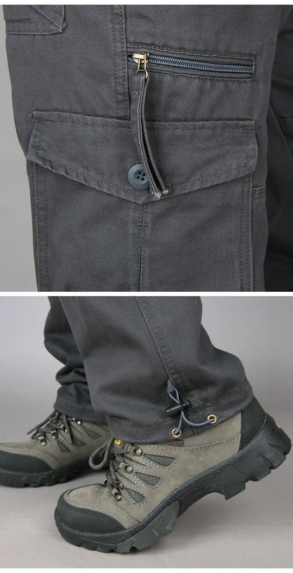 Spring Autumn Tactical Cargo Pants Men Fashion Military Man Trousers Long Warm Cotton Khaki Cargo Pants For Man