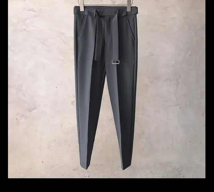 Draped Office Trousers For Men Fluid White Man Suits Pants Work Summer 2024 Chinese Homme Clothing Premium Stylish Formal