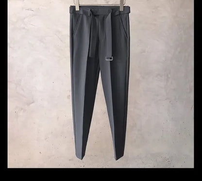 Draped Office Trousers For Men Fluid White Man Suits Pants Work Summer 2024 Chinese Homme Clothing Premium Stylish Formal