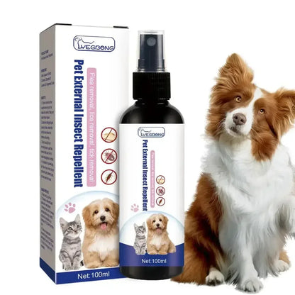Pet Dog Cat Anti Flea Drops 100ml Insectcide Flea Lice Remover Spray Insect Repellent Soothing Home and Cats Dogs Prevent Ticks