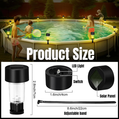 8 swimming pool solar lamps, waterproof solar lamps, outdoor swimming pool fence decoration, swimming pool accessories