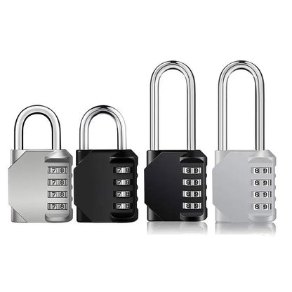 Combination Padlock Outdoor 4 Digit Long Shackle Waterproof Password Padlock Pad Lock For School Locker Gym Locker Fence Gate