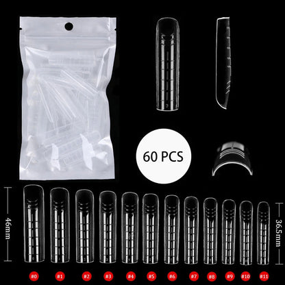 Press On Nails Dual Forms Full Cover False Nails Quick Building Mold Tips Fake Nails Shaping Extend Top Molds Nail Accessories