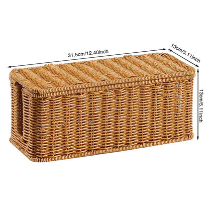 Hand-Woven Charging Station Storage Box Cable Management Basket for USB Cables Data Cables Organizer