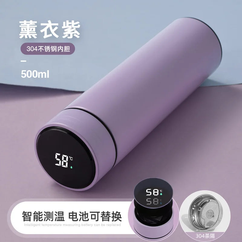 2024 New Temperature Display Thermos Keeps Cold And Heat Thermal Bottle Stainless Steel Thermos For Baby Children Kids Terms