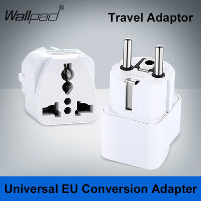 Universal EU Plug Grey Adapter International AU UK US To Euro KR Travel Adaptor Electrical Converter Power Socket Wholesale