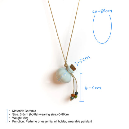 Handmade Ceramic Perfume Bottle Pendant Essential Oil Diffuser Artisan Craft Jewelry