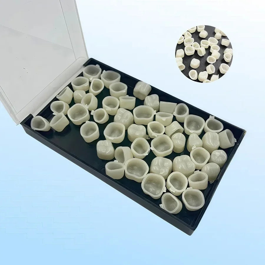Tools 50 Pcs/Box Teeth Veneers Dentistry Tooth Whitening Dental Temporary Crown Kit Anterior Front Molar Posterior