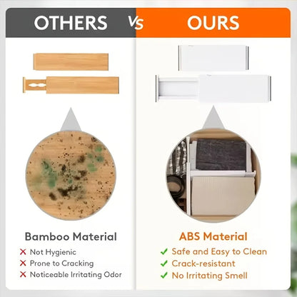 1/4/5 Drawer Dividers Plastic 5 High, Adjustable Drawer Organizers Clothes, Expandable Dresser Separators in Bedr