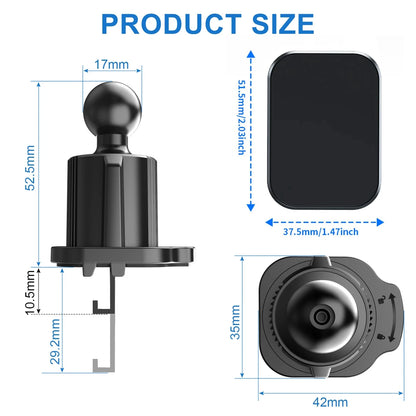 Magnetic Phone Mount for Car Vent [Never Blocking] Universal Phone Holders for Your Car Hands Free Cell Phone Car Mount