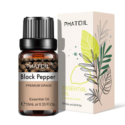 PHATOIL Natural Plant Essential Oil 10ml Eucalyptus Rose Lemon Bergamot Vanilla Peppermint 1PCS Aroma Essential Oil For Diffuser