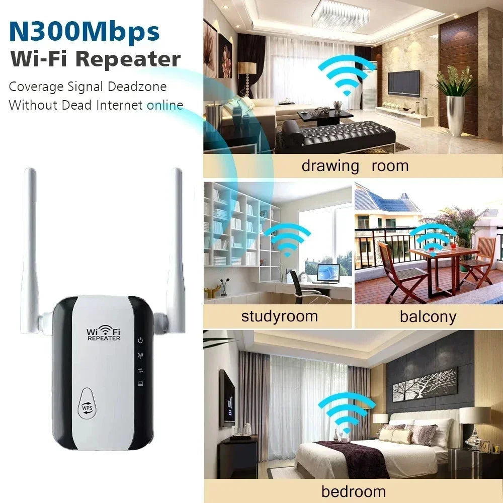 300Mbps WiFi Repeater Extender Amplifier Booster Wireless Router Long Range WiFi Repetidor Expander Access Point