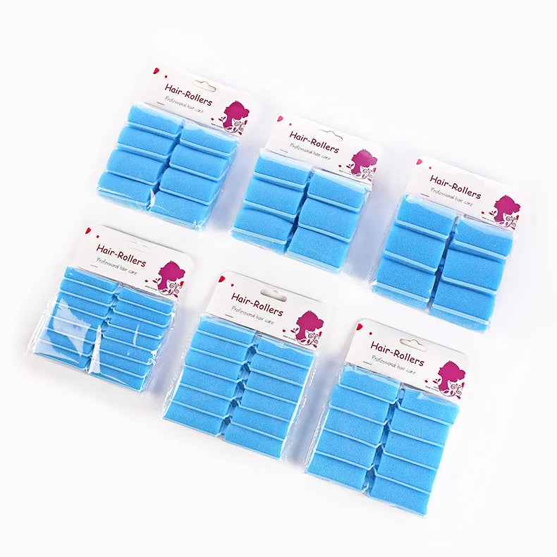 12pcs Fashion Soft Sponge Foam Cushion Hair Rollers Curlers Salon Barber DIY Curls Hairdressing Kit DIY Home Hair Styling Tool