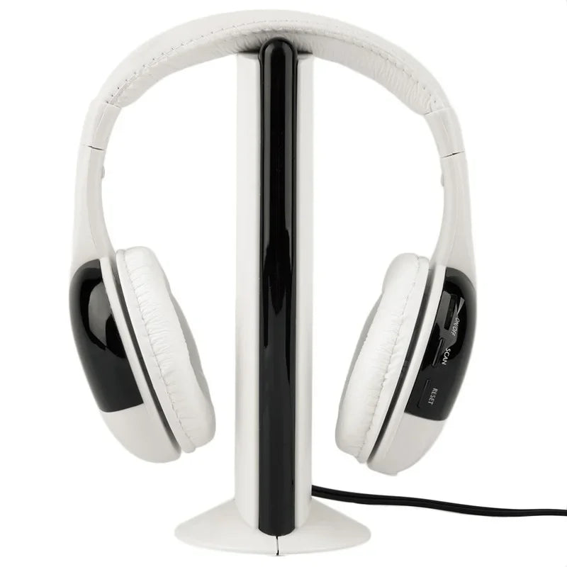 5-in-1 Wireless Headset TV Headset Computer Game RF Wireless Headset  Wireless Headset Stereo Headphone for IPod MP3 FM TV PC