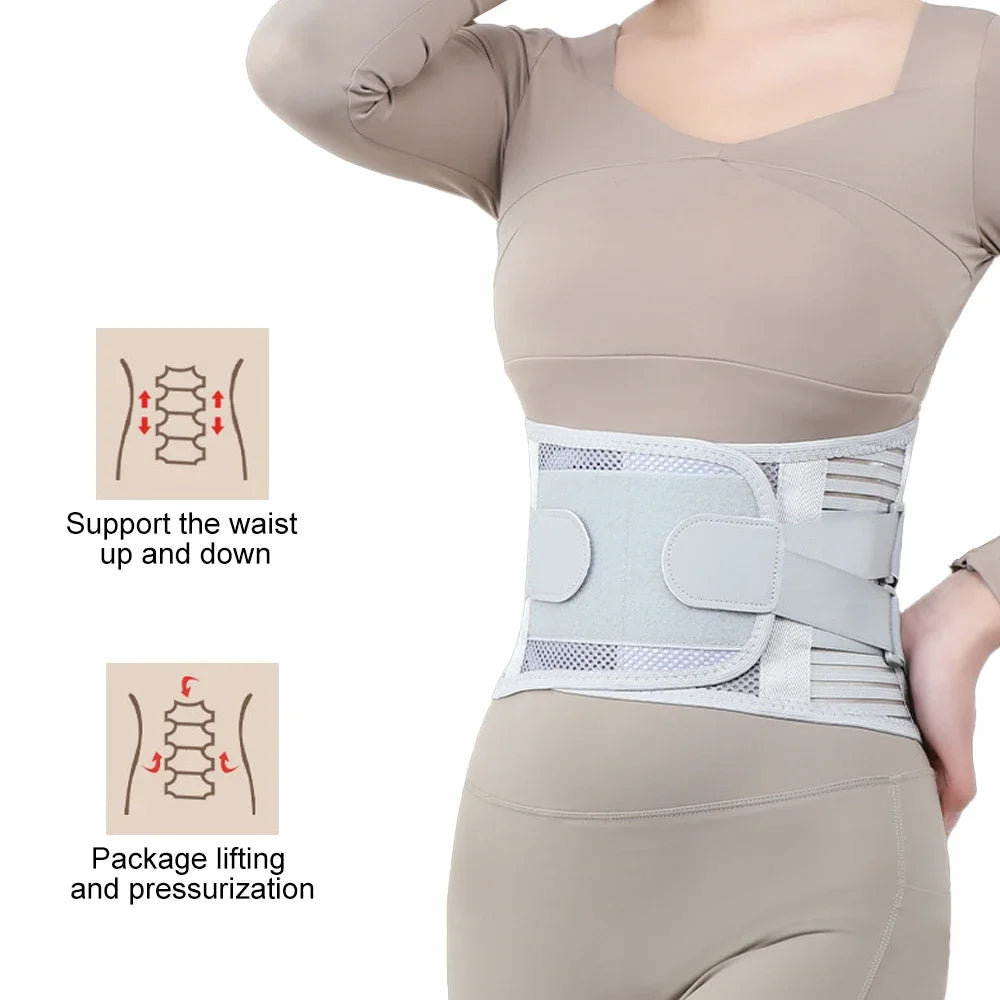 New Back Braces for Lower Back Pain, Lumbar Support for Men and Women, Breathable Soft Mesh Fabric and 5 Stays All-round Support