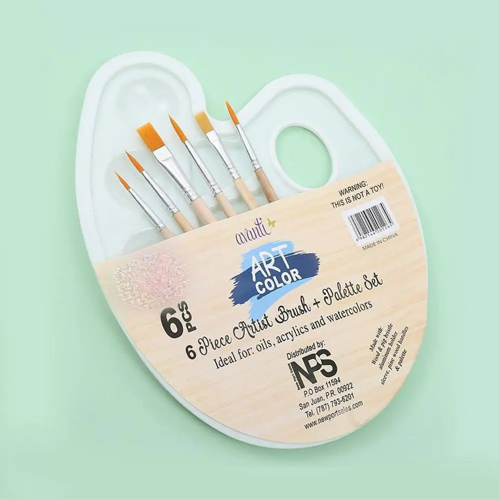 Gouache Brush Drawing Coloring Artist Art Painting Supplies Oil Painting Palette Art Oval Palette Brush Set Watercolor Tray