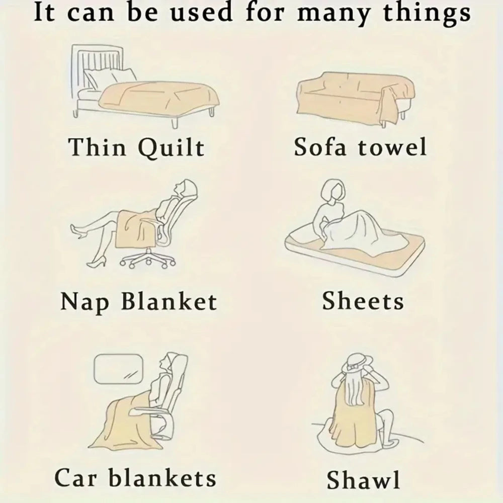 Winter Thick Warm Fleece Blanket Lightweight Luxury Solid Color Multifunctional Rabbit Fleece Blanket Bedroom Living Room Blanke