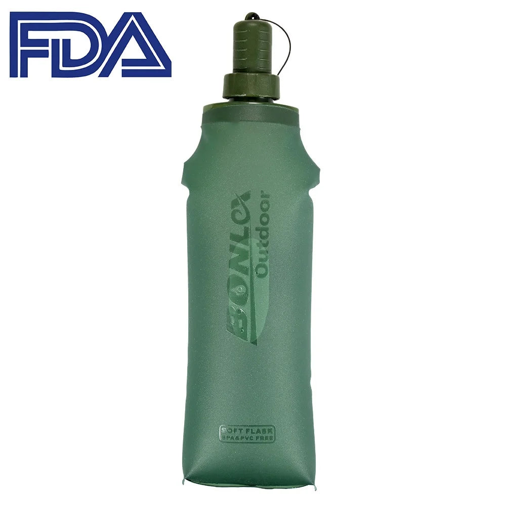 Water Bottle TPU Folding Soft Flask Sport Water Bottle Water Bag Collapsible Drink Water Bottle Water Bag Running Camping Hiking