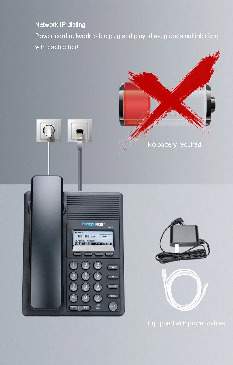 IP Telephone SIP Network Language Telephone Customer Service VOIP Landline With Backlight Led Screen