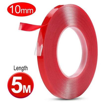 Double Sided Tape Nano Tape 3-5Meter 10/20/30mm Width Transparent Tape Washable Adhesive Nano Traceless Sticker Glue Red