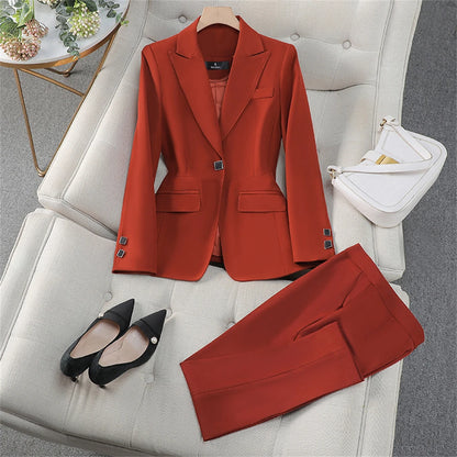 Tailor Made Women Suits Office Ladies Female Business Work Wear 2 Pieces Set Formal Blazer Suits (Jacket+Pants)