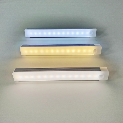 Smart Motion Sensor LED Night Light Rechargeable Human Body Infrared Sensing Cabinet Lamp for Kitchen Hallway Bath Room