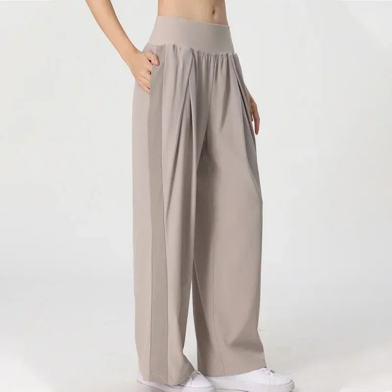 Yoga Pants Women's Loose Running Casual Pants Spring Summer Breathable Wide Leg Flare Outer Wear Sweatpants