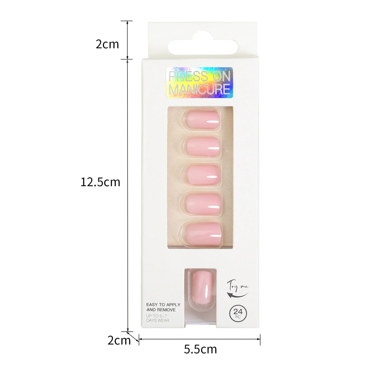 Short Full Press on Nails 24 Pcs False Nails Set Stick on Nails High Quality Reusable Fake Nails Solid Color Design Nail Art