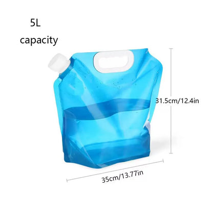 Outdoor Water Storage Bag 8L With Faucet Valve Travel Camping Food Grade Large Capacity Portable Foldable Plastic Water Bag