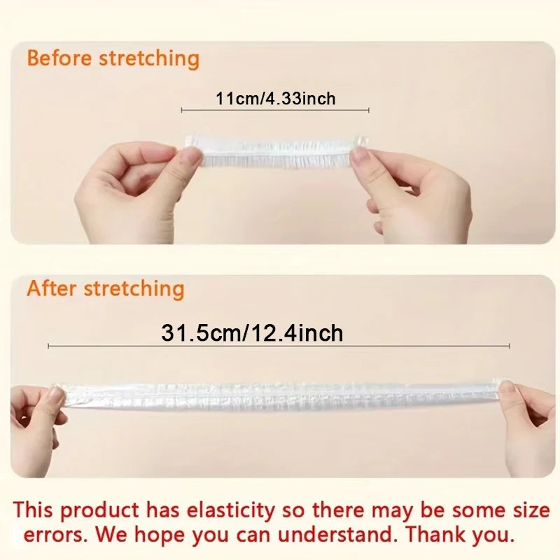 100pcs Disposable Fresh-keeping Cover, Plastic Food Storage Covers, Reusable Bowl Covers Stretch Lids, Elastic Cover Bag