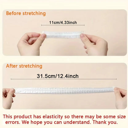 100pcs Disposable Fresh-keeping Cover, Plastic Food Storage Covers, Reusable Bowl Covers Stretch Lids, Elastic Cover Bag