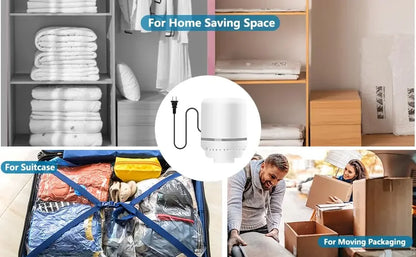 Electric Air Pump for Vacuum Bags, EU, USA, UK, Japan Plug, Suitable for Clothes Storage Bags Labor-saving Compression Tool