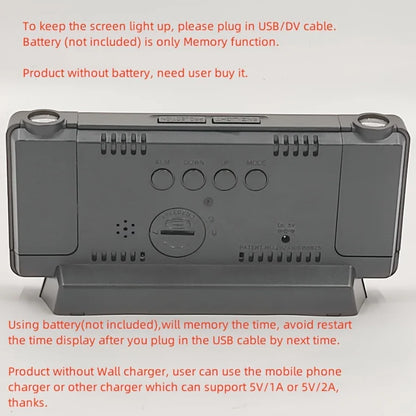 double projection clock LED clock Alarm Clock Digital clock 12/24H student Clock