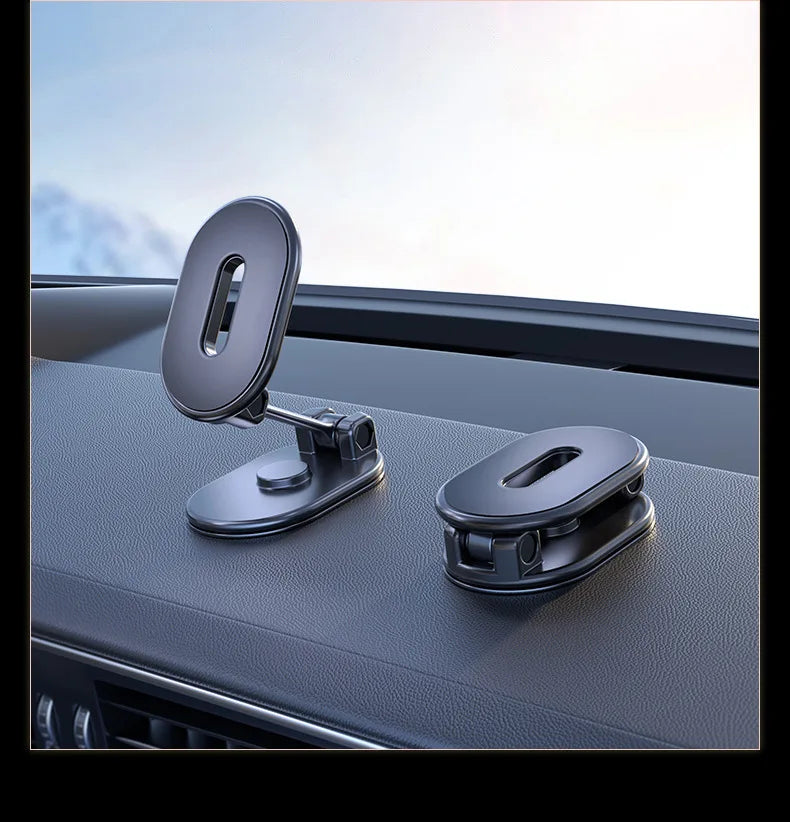 Magnetic Car Phone Holder Alloy Folding Strong Magnet 360 Rotation Universal Dashboard Mount for Smartphones Tablets