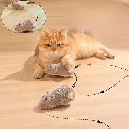 Interactive Cat Toy Electric Mouse Plush Automatic Teaser Kitten Toy Intelligent Obstacle Avoidance Pet Toy Cat Supplies