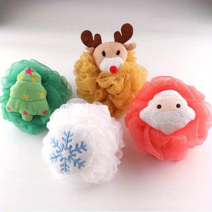 2PCS Christmas series Bath Ball doll lovely bath ball bath flower colorful holiday gift bath bath scrub