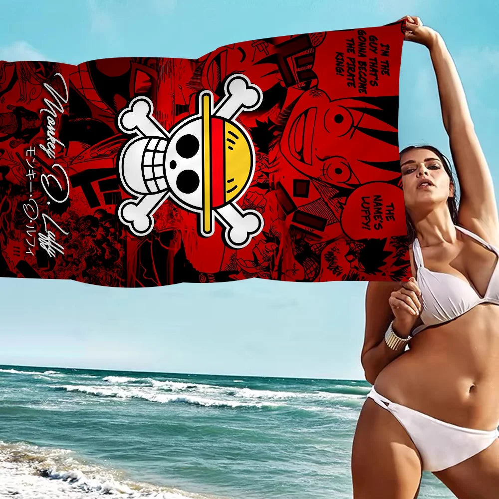 Japanese Anime One P-Piece Cartoon Beach Towel Cute Kawaii Room Decor Bath Girls Children Hand Towels For Bathroom Shower