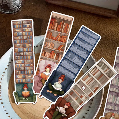 30pcs Bookcase Reading Bookmarks Decoration Cards School Stationary Supplies DIY Aesthetic Bookmark Students Creative Gifts