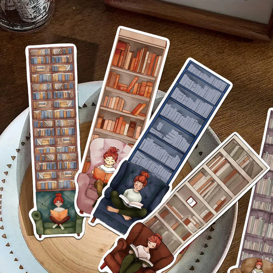 30pcs Bookcase Reading Bookmarks Decoration Cards School Stationary Supplies DIY Aesthetic Bookmark Students Creative Gifts