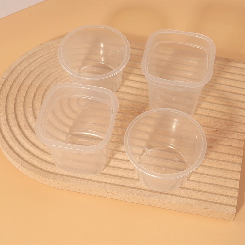 20PCS Plastic 220/280ml Dessert Cups With Lids Spoons Pudding Cup Dessert Cake Cup Appetizer Jelly Yogurt Dessert Baking Cup