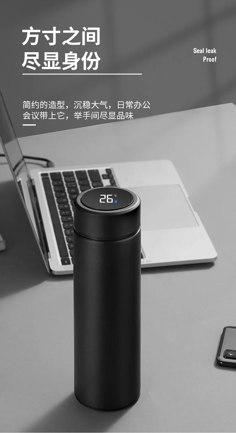 2024 New Temperature Display Thermos Keeps Cold And Heat Thermal Bottle Stainless Steel Thermos For Baby Children Kids Terms