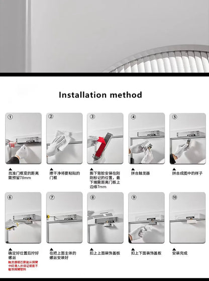 Door Damping Buffer Wooden Door Flat Outward Opening Invisible Door Home Closing Silent Hydraulic Door Closer Anti-pinch