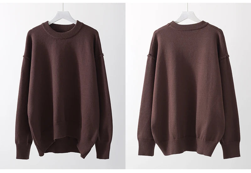 Blue Oversize Sweaters For Women Winter Thick Beige Pullover Woman Autumn Fashion Loose O Neck Ladies Sweaters Jumpers Women