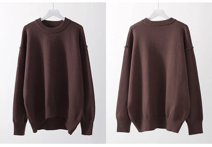 Blue Oversize Sweaters For Women Winter Thick Beige Pullover Woman Autumn Fashion Loose O Neck Ladies Sweaters Jumpers Women