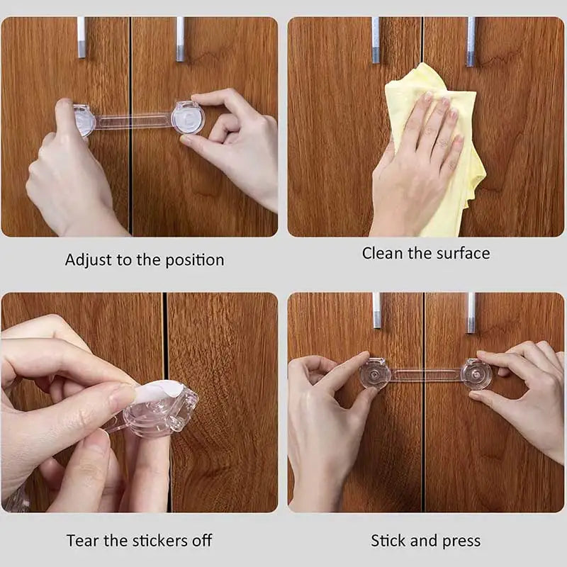 3/5Pcs Baby Cabinet Locks Strap Drawer Lock Child Anti-opening Refrigerator Lock Home Baby Anti-pinch Safety Protection Buckle