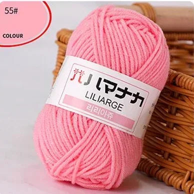 Multi-purpose 25g/ball Milk Cotton Yarn for DIY, Handmade Crafts, Amigurumi, Hats, and Bags