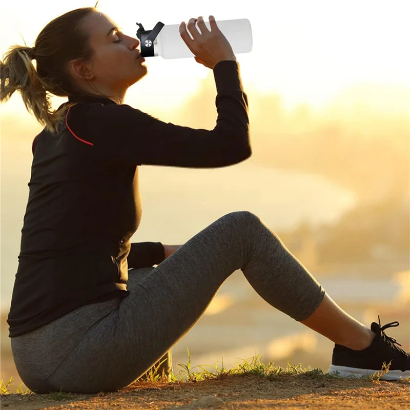 Flip Coffee Lids for Hydro Flask Wide Mouth Bottle 12 16 18 20 32 40 64 Oz,Flexible Handle Lid Replacement