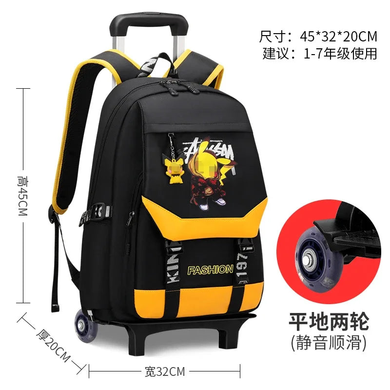 TAKARATOMY Backpack Trolley School Bag Pikachu School Bag Stationery Storage Backpack Multifunctional Travel Bag School Season