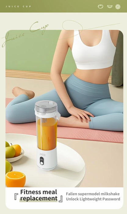 Electric Portable Blender Wireless Rechargeable USB Fruit Blender 600ML Kitchen Mixer Machine Traveling Juicer Cup Fruit Blender